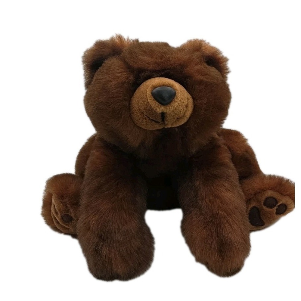Purr-Fection by MJC Vintage 1992 Brown Grizzly Teddy Bear Stuffed Animal Plush